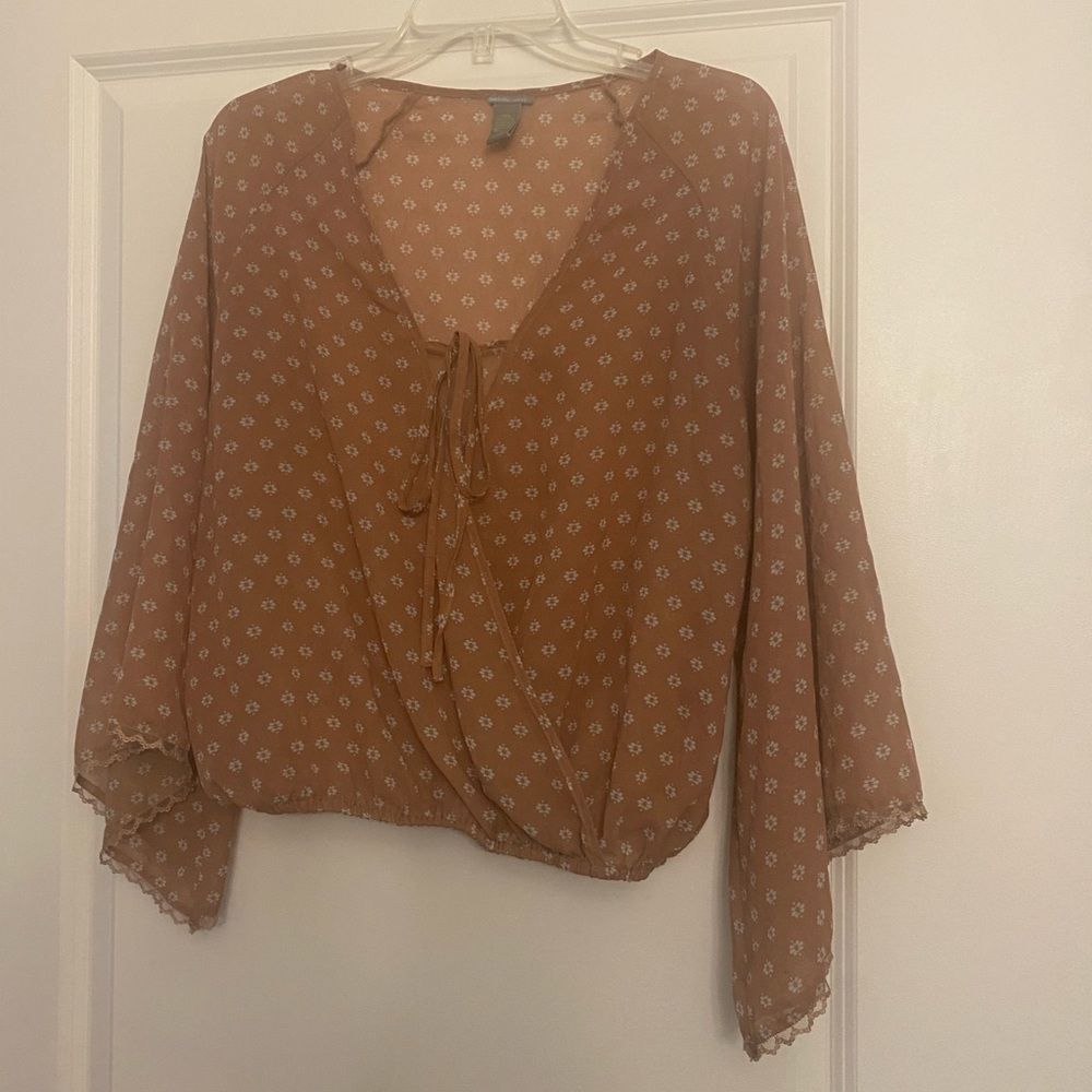 NWOT Charlotte Russe Floral Crossover Blouse - Size S